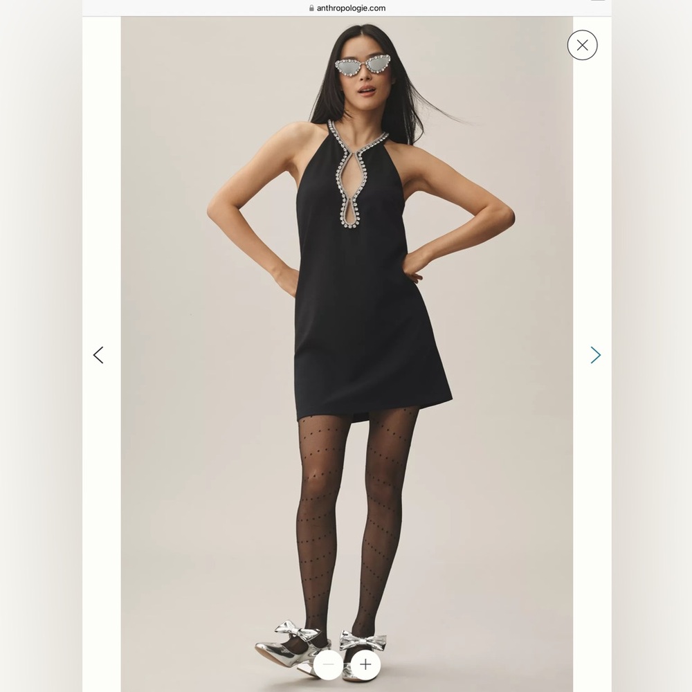 Maeve Sleeveless Rhinestone Cutout Mini Dress size small new Anthropologie